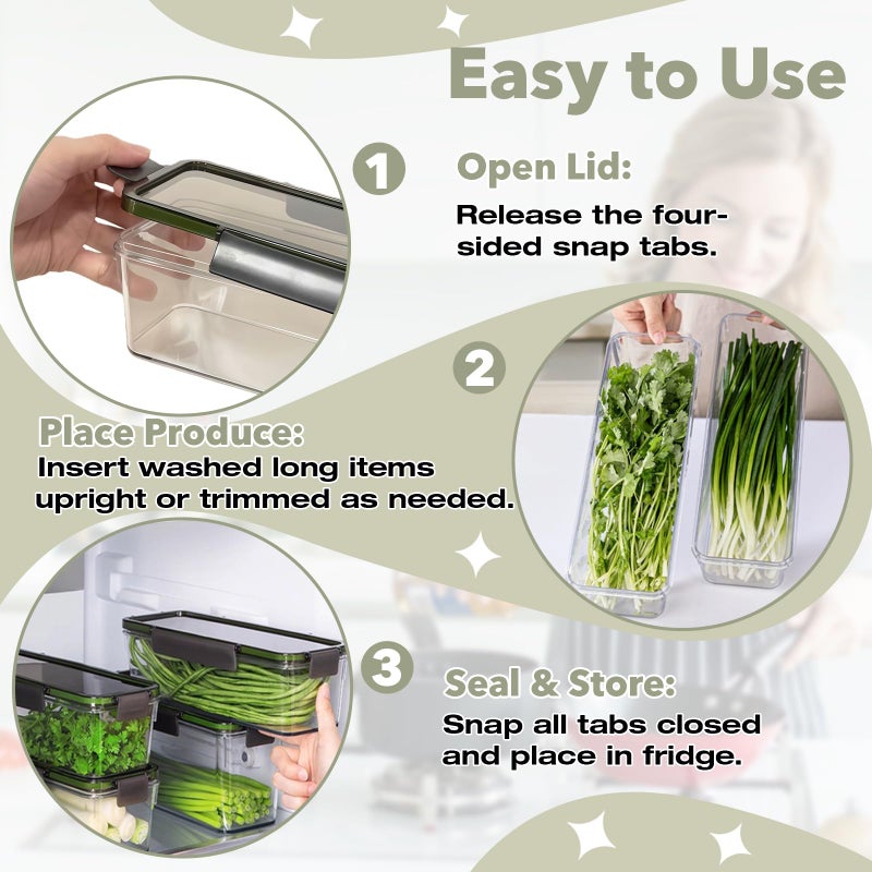 Stitokg Upgraded Celery Keeper for Refrigerator â€“ 3cm Deeper, BPA-Free Vegetable Storage Container with Reinforced Locking Lid, Durable PP Bin for Fresh Celery, Carrots & Cucumbers - Image 5