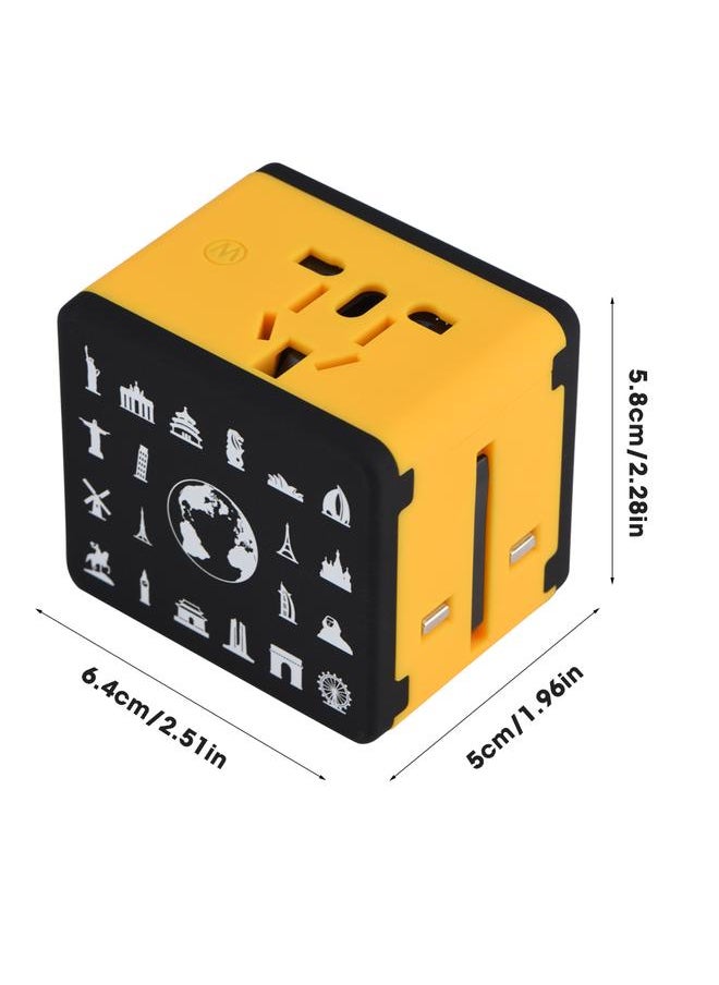 Thoraya US UK EU AU All in One Universal Plug Adapter Travel Wall Outlet Converter 4 USB Port Orange  - Image 5