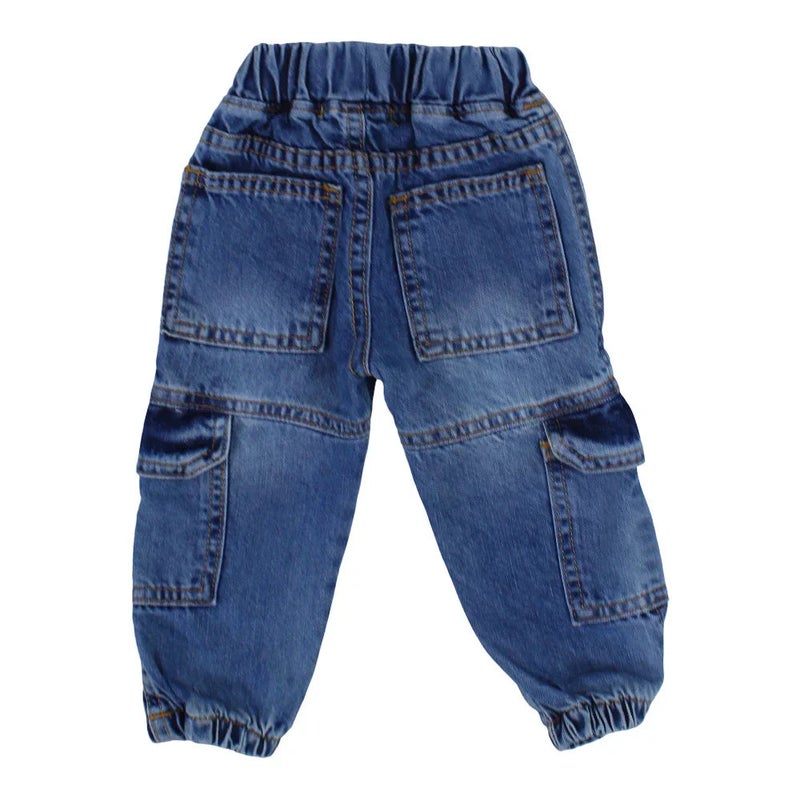 جينز كارجو للاطفال جيلو – لون غسيل غامق - Image 2
