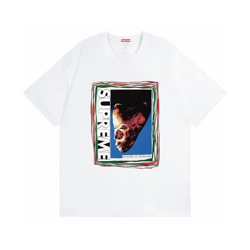 SUPREME 26FW New Trendy SUP American Retro Letter Print All-Match Short Sleeve T-Shirt - Image 1