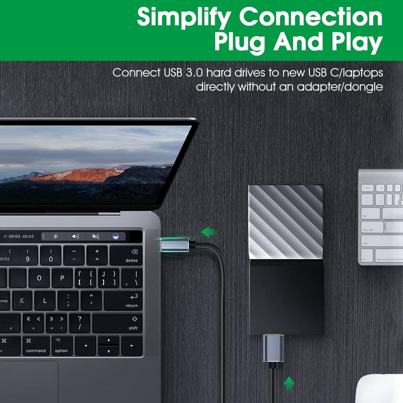 ELEPHANTBOAT ® USB C to Micro B 3.0 Cable 5Gbps Fast Data Transfer Type-C to External Hard Drive Cord Compatible with MacBook Pro/Air, WD, Seagate, Toshiba, Galaxy S10/S9/S8, My Passport - Image 5