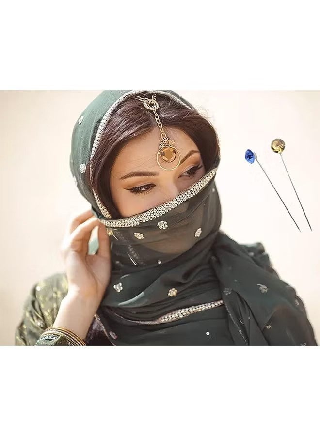 واي جيه 30 قطعة دبوس حجاب، دبابيس كريستال ملونة، دبابيس وشاح، دبابيس بروش، دبابيس وشاح وكنزة كاردغان آمنة، دبابيس زفاف وخياطة خالية من الأعطال - Image 3