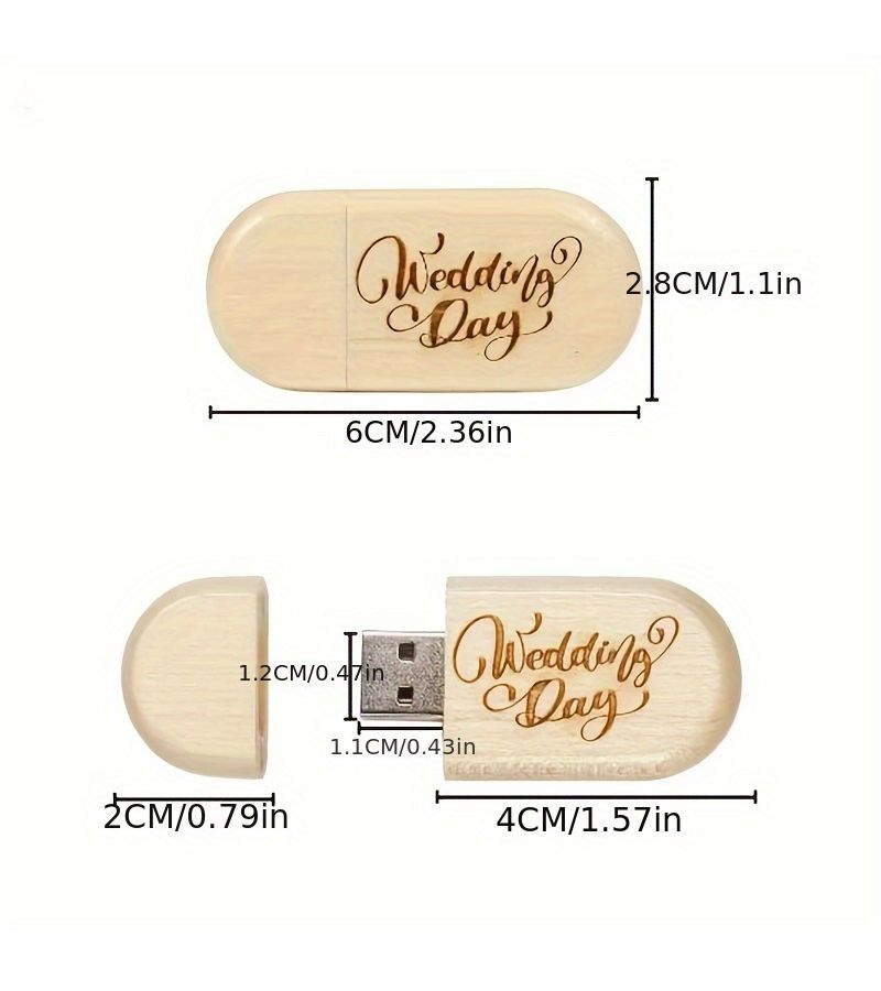 10pcs USB 2 0 Free Custom Logo Carbonized Bamboo Memory Stick Flash Drive Pen Drive Pendrive 8GB High Speed Wedding Gift - Image 2