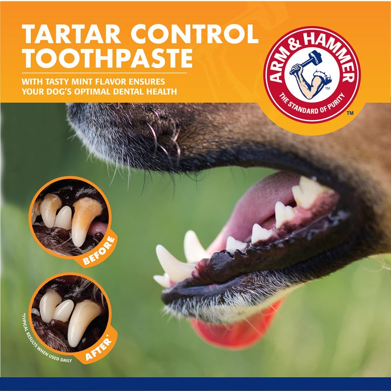Arm & Hammer for Pets Dog Dental Care Fresh Breath Kit | Includes Arm & Hammer Baking Soda Dog Toothpaste and Dog Toothbrush | Dog Plaque Removal Kit, Mint - Image 4