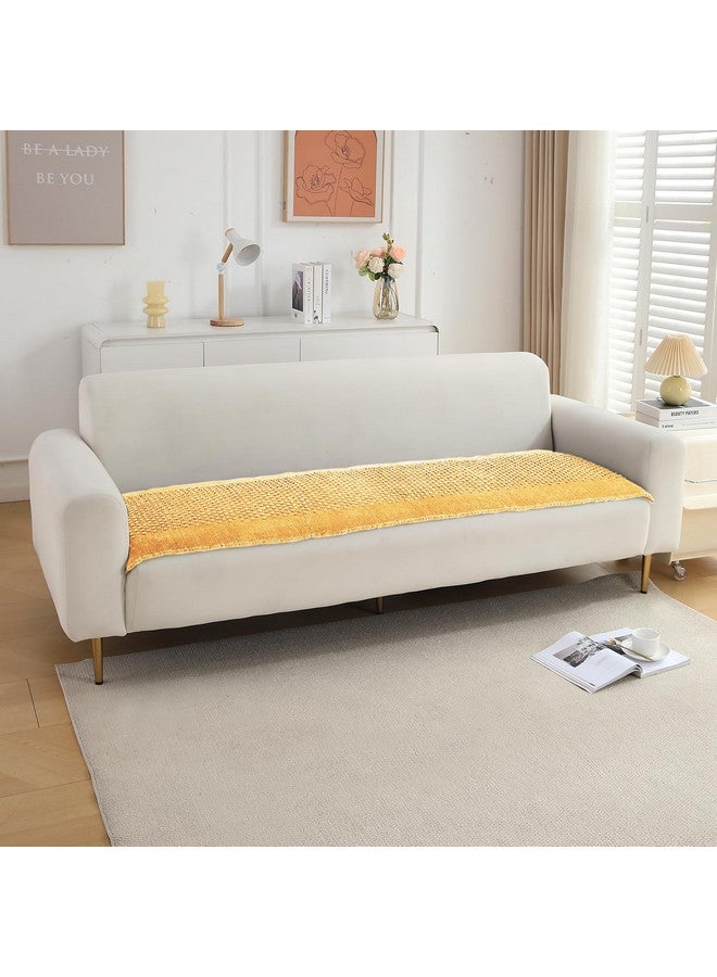 HOKIPO HOKIPO Poly Velvet Handloom Made Thick Sofa Cover Mats For L Shape And 1/2/3 Seater Sofa. Make Your Own Sofa Cover Set, Mat Length 60(D) X 170(L) Cm, Buff Cream (In-760-Bcrm)  - Image 1