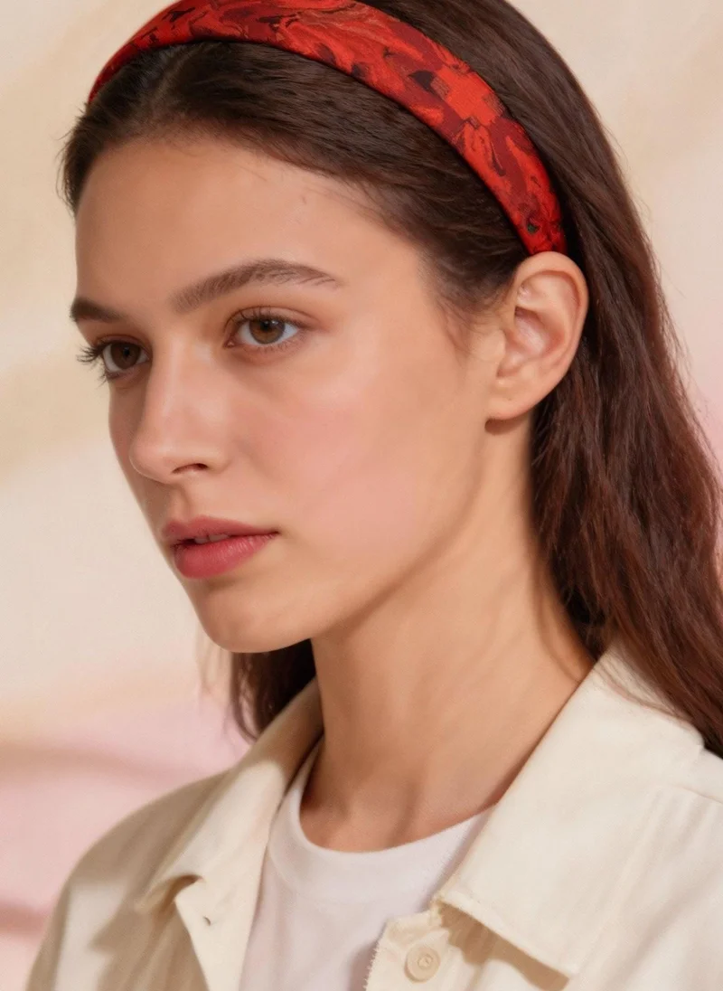 Janara Jones  Red Snakes Print Satin Headband for Women | Best Price UAE
