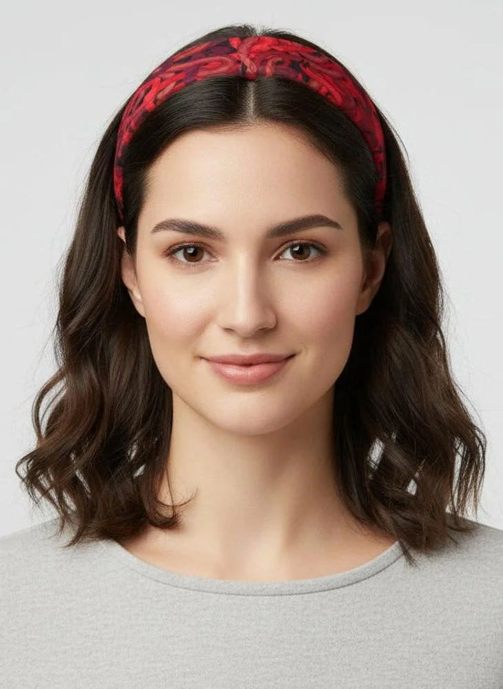 Janara Jones  Red Snakes Print Satin Headband for Women | Best Price UAE