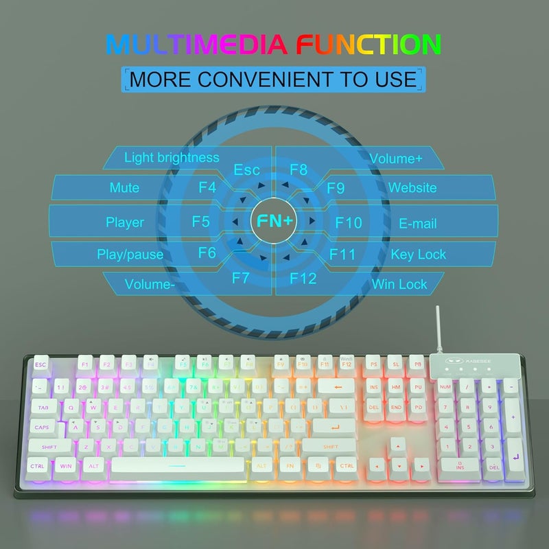 MageGee Gaming Keyboard and Mouse Combo, K1 RGB LED Backlit Keyboard with 104 Key Computer PC Gaming Keyboard for PC/Laptop (Green) - Image 4