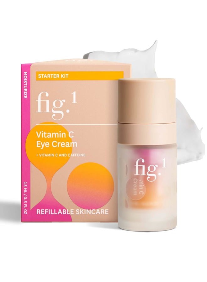 fig.1 Vitamin C Eye Cream for Dark Circles, Puffiness & Wrinkles | Under Eye Cream for Women & Men | Glowing Eye Treatment | Refillable Anti Aging Moisturizer for Fine Lines - Image 1