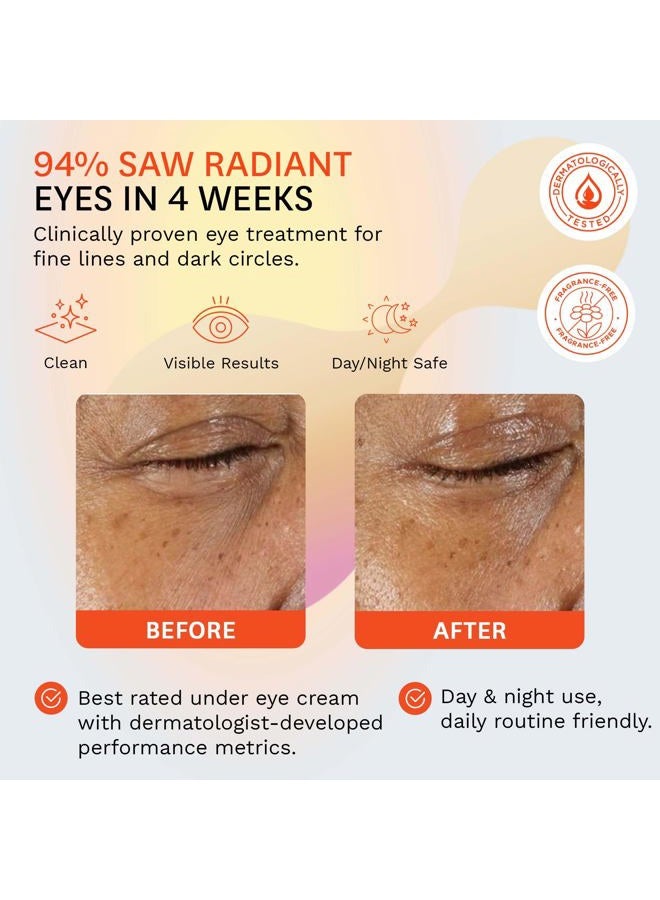 fig.1 Vitamin C Eye Cream for Dark Circles, Puffiness & Wrinkles | Under Eye Cream for Women & Men | Glowing Eye Treatment | Refillable Anti Aging Moisturizer for Fine Lines - Image 5