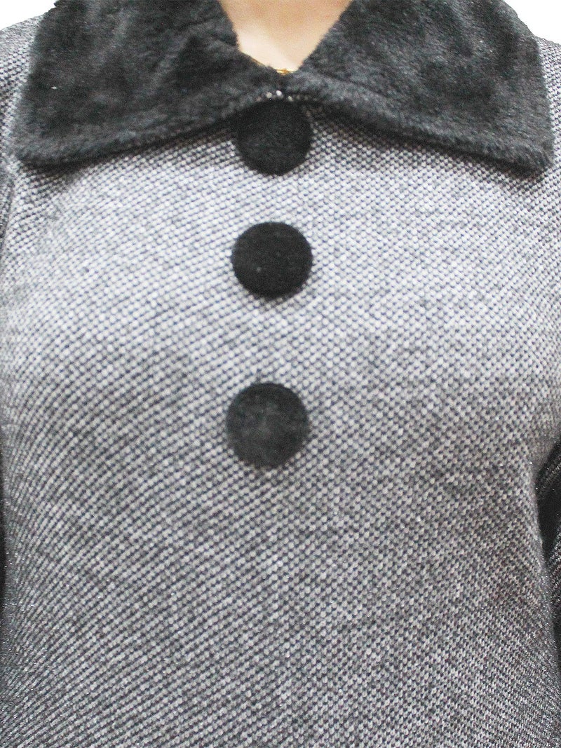 Matelco Women's Wool Straight Kurti for Winters (Ad04Caz45_Black_Parent) (XL, self Gray) - Image 4
