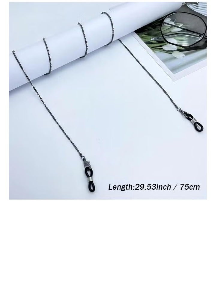 Black Glasses Chain And Cords Lanyard Set Anti - Lost - Face Mask Chain Holder Around Neck