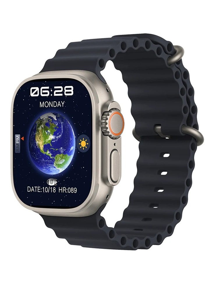 Generic - Apple Watch Ocean Band 49mm 45mm 44mm 42mm Soft Silicone  Black - Image 1
