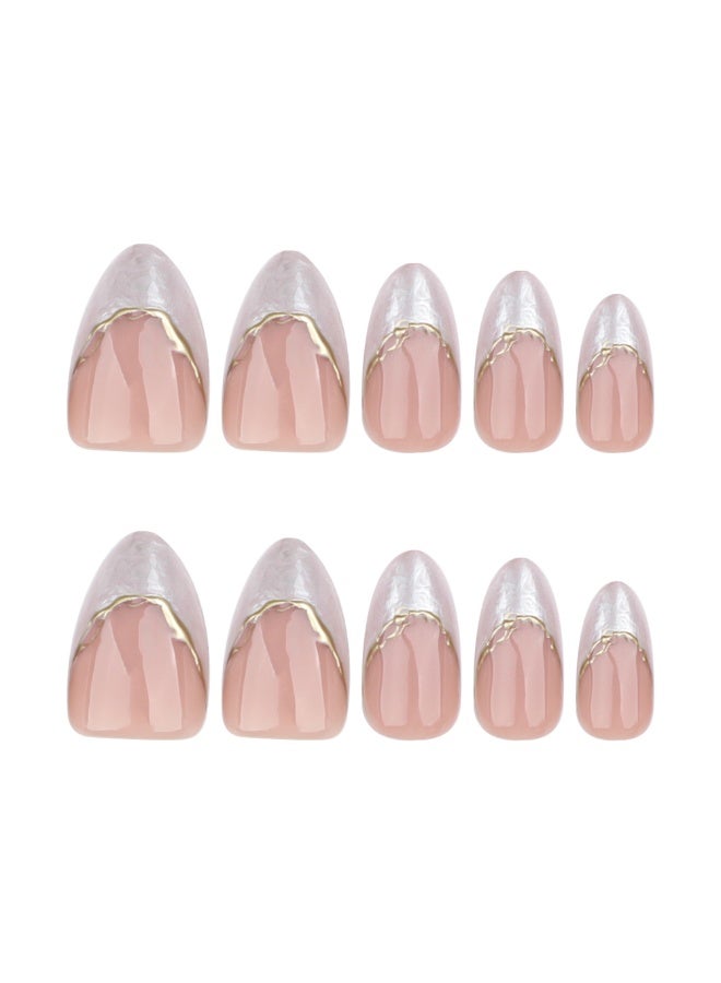 MiMi & BeiBei 24Pcs Press on Nails, False Nails, Fake Nails Set for Women Girls Nail Art Accessories, Press on Nail with Glue Stickers for Easy Apply, Stick on Fingernails Set - Image 5