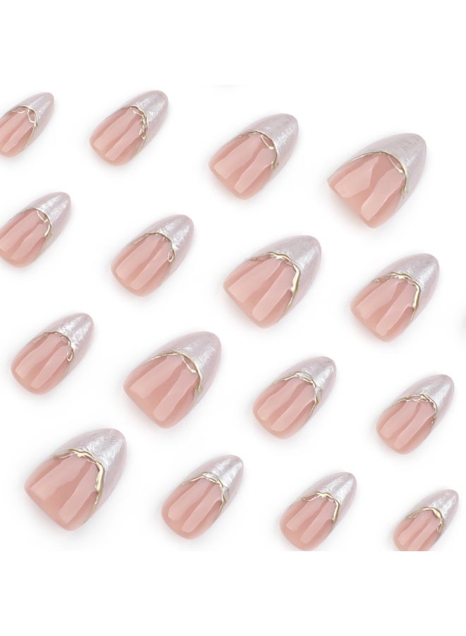 MiMi & BeiBei 24Pcs Press on Nails, False Nails, Fake Nails Set for Women Girls Nail Art Accessories, Press on Nail with Glue Stickers for Easy Apply, Stick on Fingernails Set - Image 4