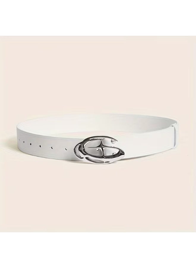 Goolsky 1pc YK2 Bohemian Punk Star Buckle Belt - Adjustable Faux Leather Casual Accessory with Lychee Pattern, Embossed Design & Metallic Finish for Weddings, Parties, Beach, Daily Wear, Festive Occasions, Party Accessory, Y2K Fashion, Durable Metal Buckle - Image 3
