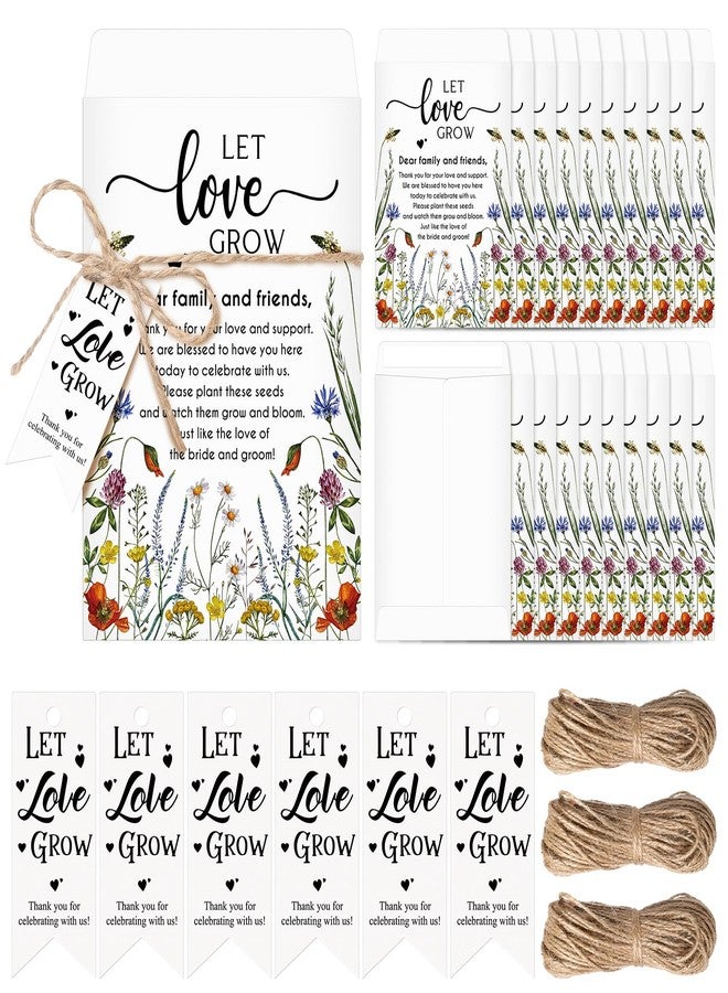 Noveread 150 Set Let Love Grow Wedding Party Favors with Let Love Grow Packet Wedding Envelopes Thank You Tags Bridal Shower Gifts for Guests - Image 1