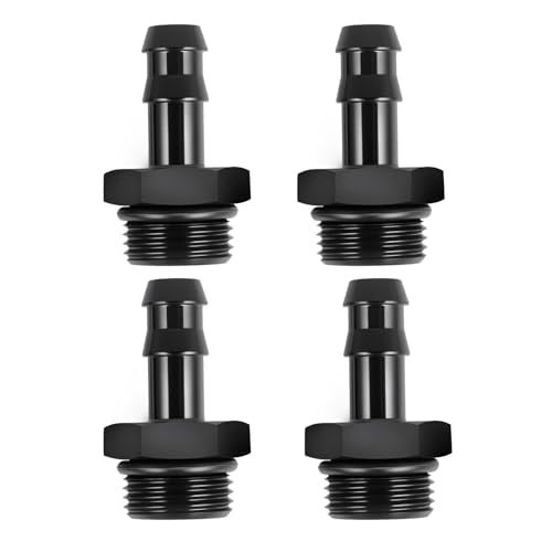 CNRAQR 8AN ORB Male to 38 Hose Barb Straight Fitting Adapter Aluminum 4PCS - Image 1