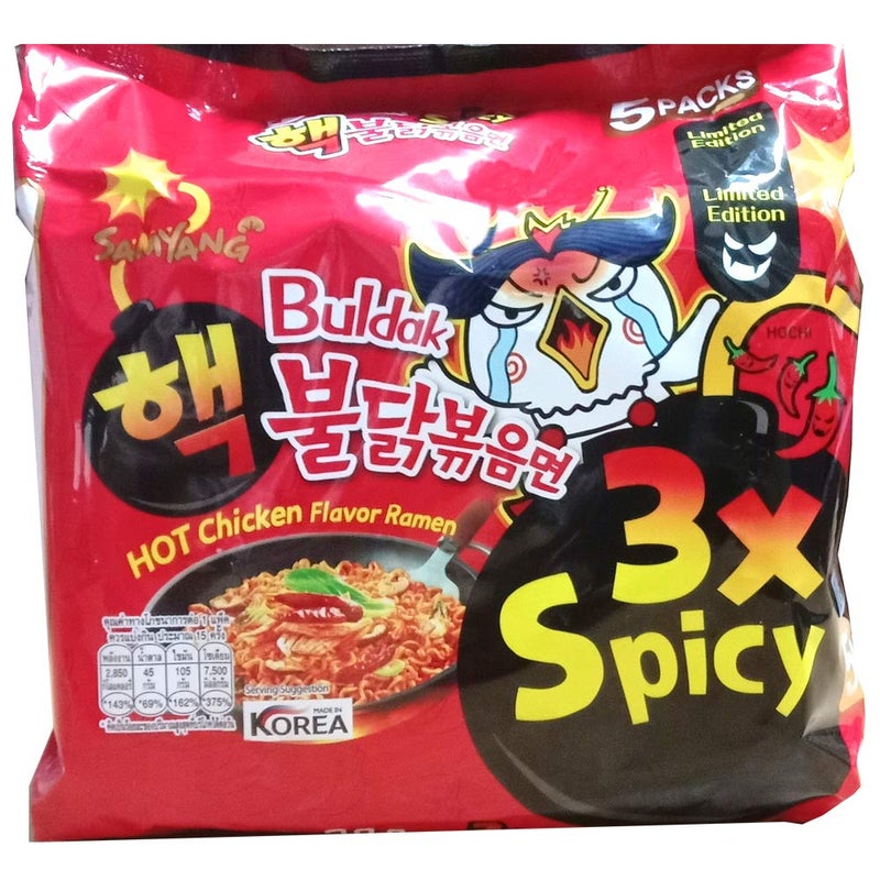 Samyang Hot Chicken Flavor Ramen Buldak 3X Spicy Instant Noodles - Image 3