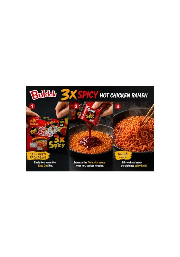 Samyang Hot Chicken Flavor Ramen Buldak 3X Spicy Instant Noodles - Image 5