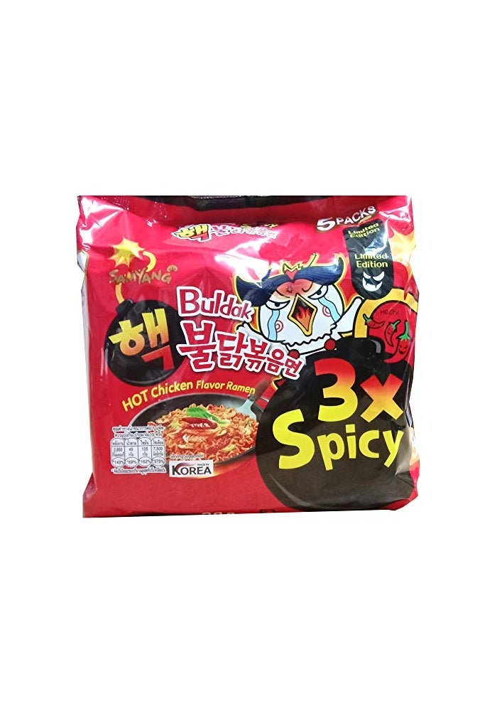 Samyang Hot Chicken Flavor Ramen Buldak 3X Spicy Instant Noodles - Image 1