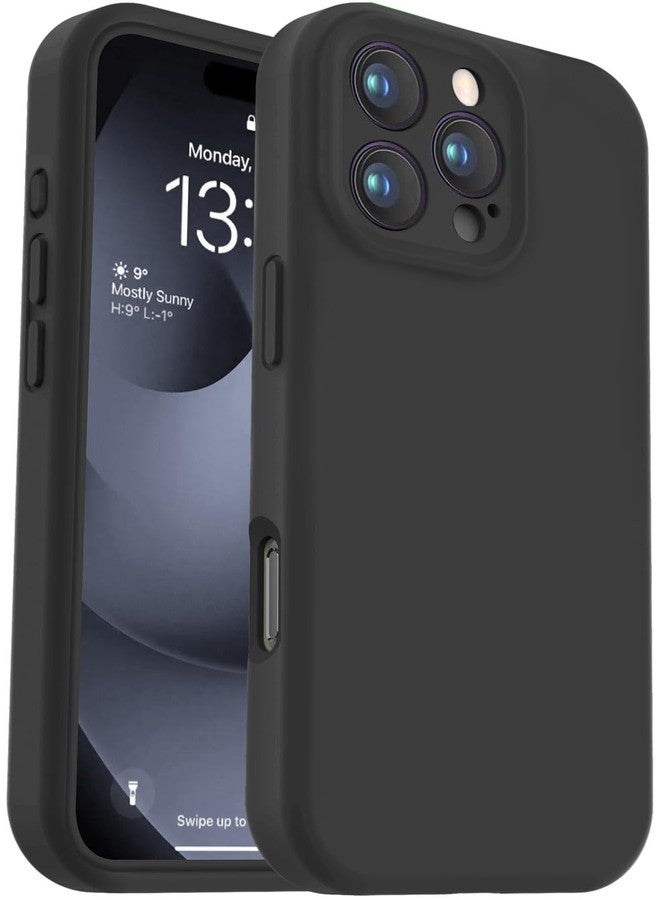 Vooii Compatible with iPhone 16 Pro Max Case, Liquid Silicone Upgrade [Camera Protection] [Soft Anti-Scratch Microfiber Lining] Shockproof Phone Case for iPhone 16 Pro Max 6.9 inch - Black - Image 1