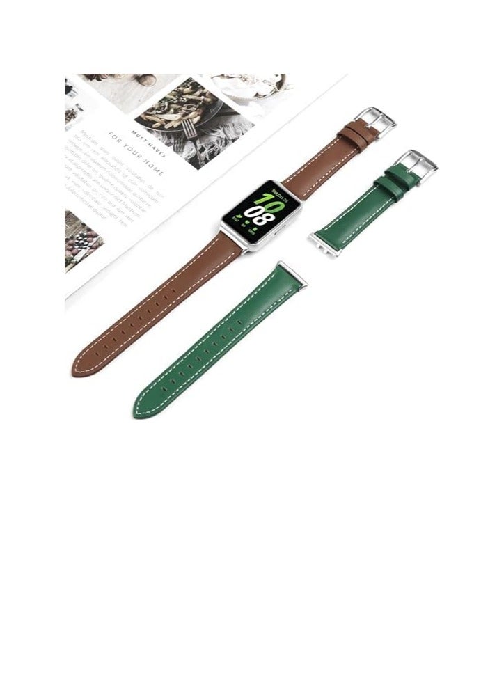 Leather Watch Band Compatible with Samsung fit 3, Stylish Design, Strong Metal Clasps, Suitable for Men and Women, Comfortable and Fashionable Strap for Unique Daily Look. - Image 2