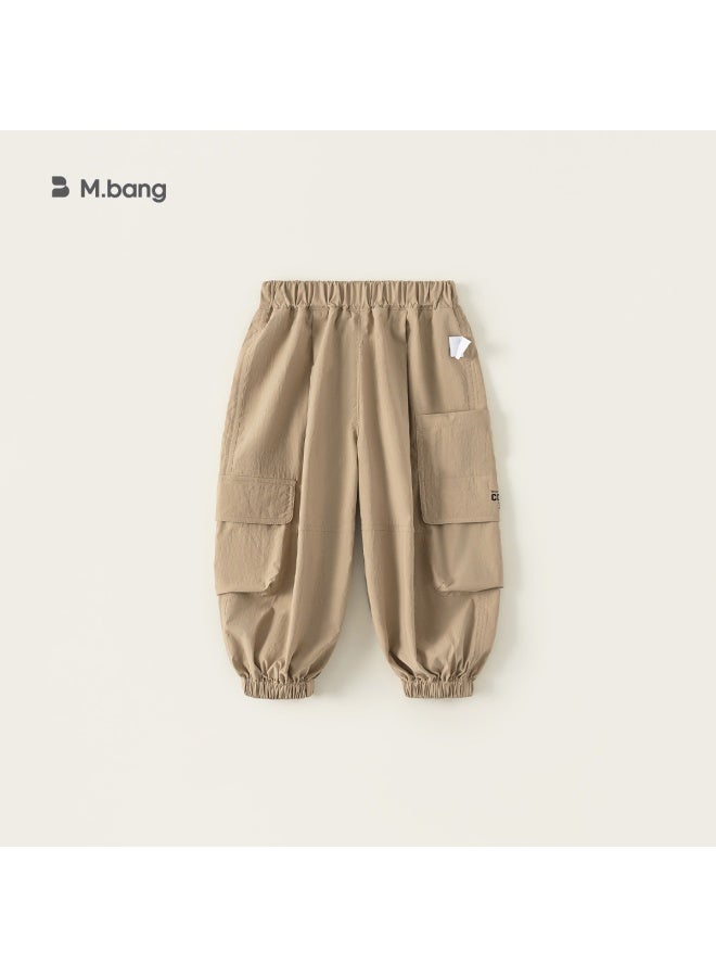 Bangxuan Huzhou Zhili Boys' Pants Khaki Stylish Children's Cuffed Pants Casual Kids' Cargo Pants