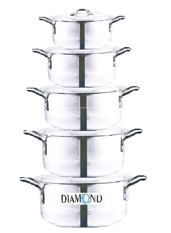 دايموند طقم 10 قدر المنيوم بالغطاء صناعة باكستانية ثقيلة وزن الطقم 7كيلو - Image 1