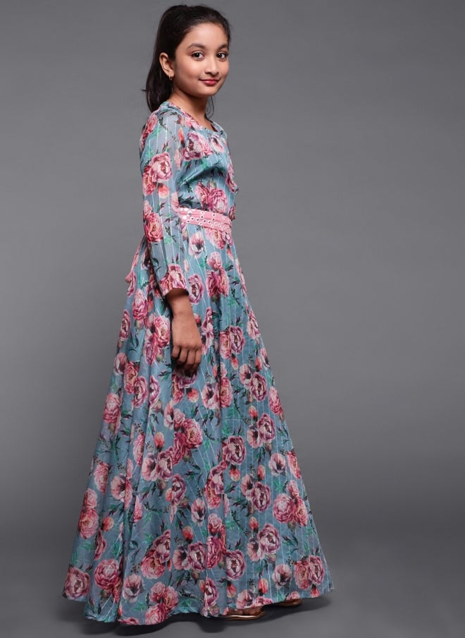 أيه كيه إس فستان ماكسي مطبوع بالزهور للبنات - Image 3