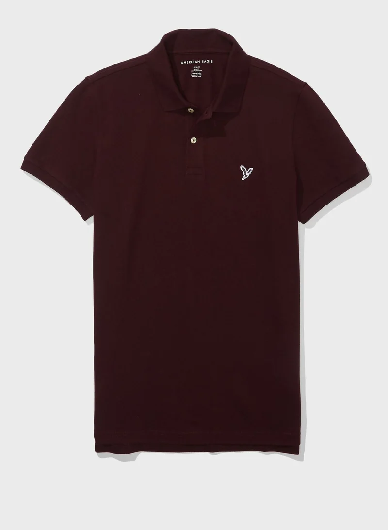 American Eagle Logo Slim Fit Polo
