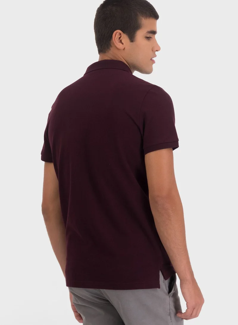 American Eagle Logo Slim Fit Polo