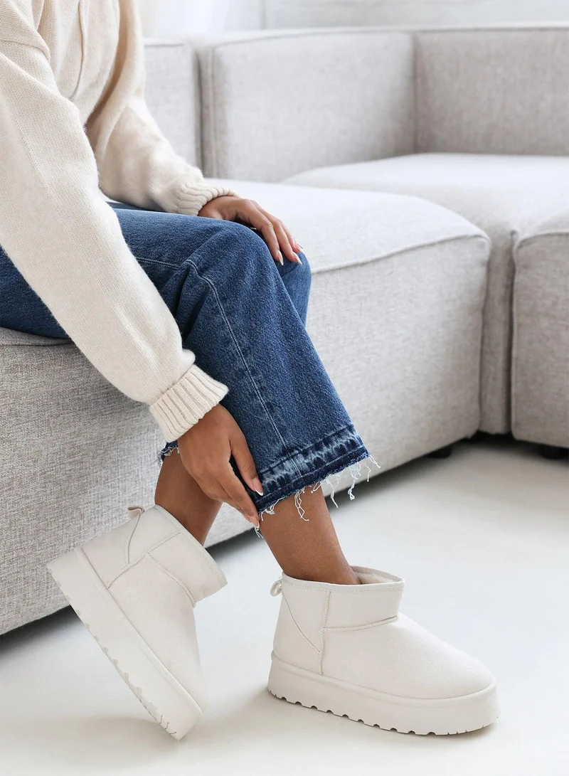 Where's That From 'Calla' Flatform Fur Lining Ankle Boot