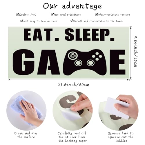 Outus Eat Sleep Game Wall Decal Gamer Boy Wall Stickers Video Game Decor Gaming Controller Decals for Boys Room Kids Bedroom Home Playroom Decor236 x 10 InchClassic Style - Image 3