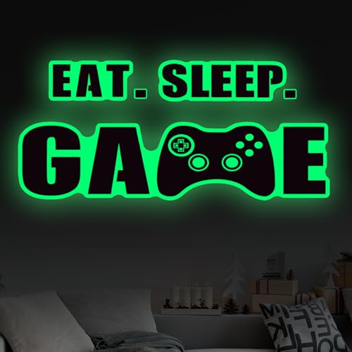 Outus Eat Sleep Game Wall Decal Gamer Boy Wall Stickers Video Game Decor Gaming Controller Decals for Boys Room Kids Bedroom Home Playroom Decor236 x 10 InchClassic Style - Image 1
