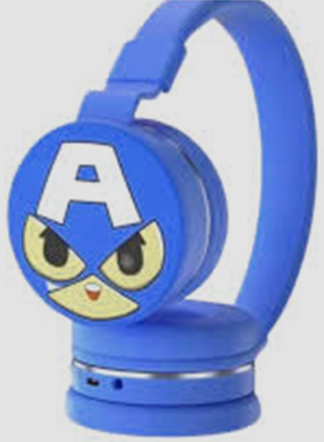 Captain America Cartoon Cute Kids Children Bluetooth Headphones, Wireless Headphones with Reduce the noise Microphone Kids Foldable Headphones for School Travel Gift Headset for Children - Image 2