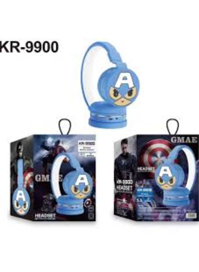 Captain America Cartoon Cute Kids Children Bluetooth Headphones, Wireless Headphones with Reduce the noise Microphone Kids Foldable Headphones for School Travel Gift Headset for Children - Image 4