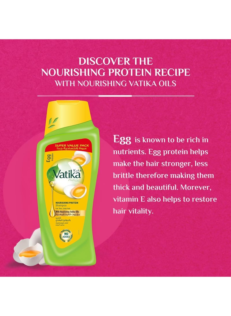 فاتيكا شامبو بروتين البيض الطبيعي 700 مل | شامبو بروتين مغذي | شعر ناعم رطب | للشعر الرقيق والعرج - Image 2
