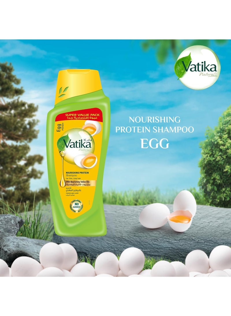 فاتيكا شامبو بروتين البيض الطبيعي 700 مل | شامبو بروتين مغذي | شعر ناعم رطب | للشعر الرقيق والعرج - Image 3