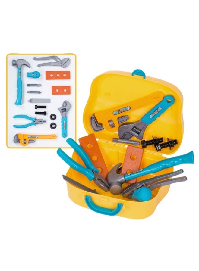 ميكسد مجموعة من 15 قطعة من أدوات الأطفال لعبة محاكاة لعبة بناء ، مع أدوات كماشة ، مفتاح المطرقة ، مفك البراغي ، وبناء الملحقات - Image 1