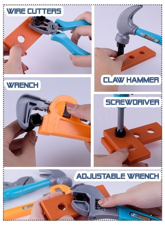 ميكسد مجموعة من 15 قطعة من أدوات الأطفال لعبة محاكاة لعبة بناء ، مع أدوات كماشة ، مفتاح المطرقة ، مفك البراغي ، وبناء الملحقات - Image 5