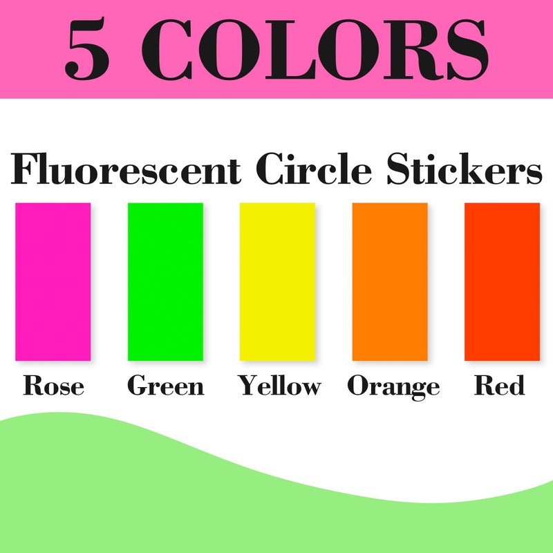 YSHIHE 1" x 2-5/8" Fluorescent Address Labels 5 Colors Neon Stickers for Inkjet or Laser Printer Moving Lables for Shipping Envelopes Envelopes and Organization - 20 Sheets 600 PCS - Image 4