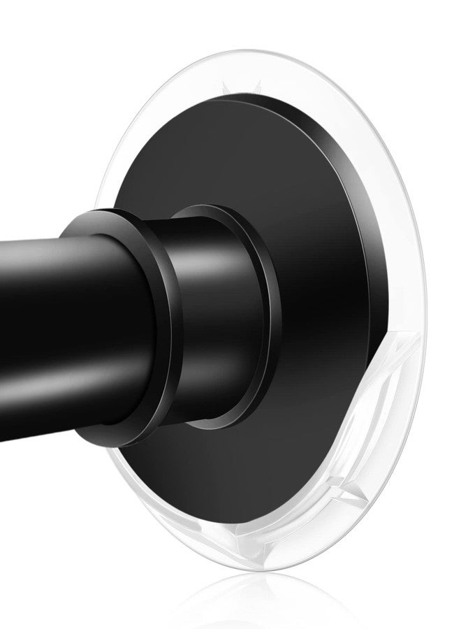 KITOSUN Shower Curtain Rod Holders for Wall - Kitosun Adhesive Tension Rod Retainer 3/5 Deep Support Brackets with Tape for No Drilling Quick Mount and Screws for Permanent Installation (2pcs, Clear) - Image 1