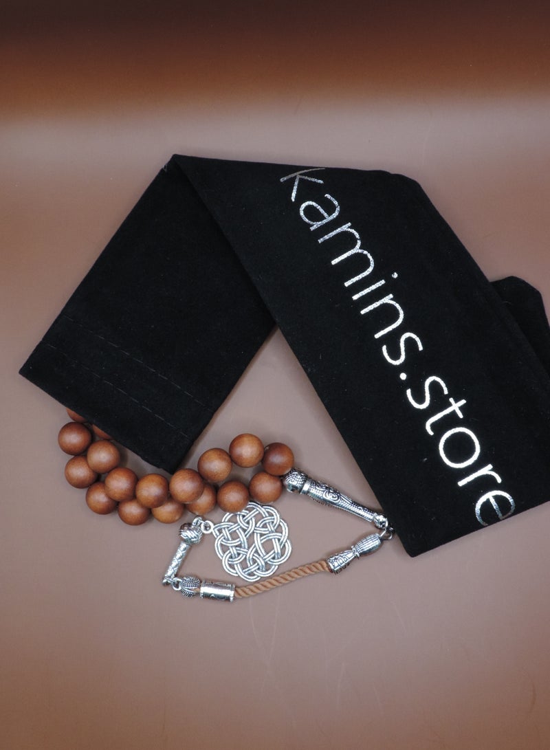 Kamins Collection Aromatic Sandalwood Misbaha: Traditional 33-Bead Tasbih - Image 1