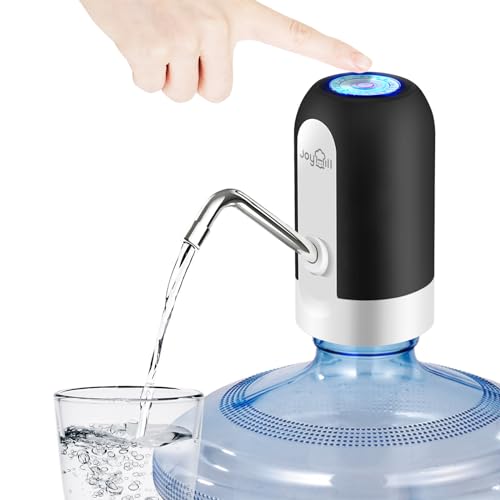 JOYHILL 5 Gallon Water Bottle Dispenser, USB Charging Water Bottle Pump, Portable Water Dispenser Pump for Camping（Black） - Image 1