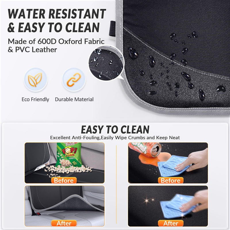 Gimars XL Thickest 5-Layer EPE Car Seat Protector for Child Car Seat and Pet, 2 Pack Large Waterproof 600D Fabric Carseat Protector Car Seat Cover with 2 Mesh Pockets for SUV Sedan Truck Leather Seat - Image 5