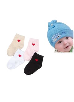 Generic Cotton Socks with Perfect Ventilation – 4 Pieces for Comfort & Warmth.  - Image 1