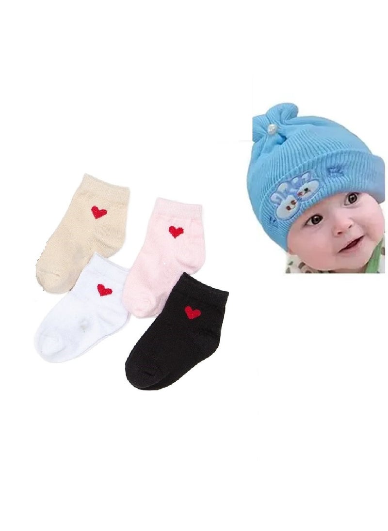 Generic Cotton Socks with Perfect Ventilation – 4 Pieces for Comfort & Warmth.  - Image 1