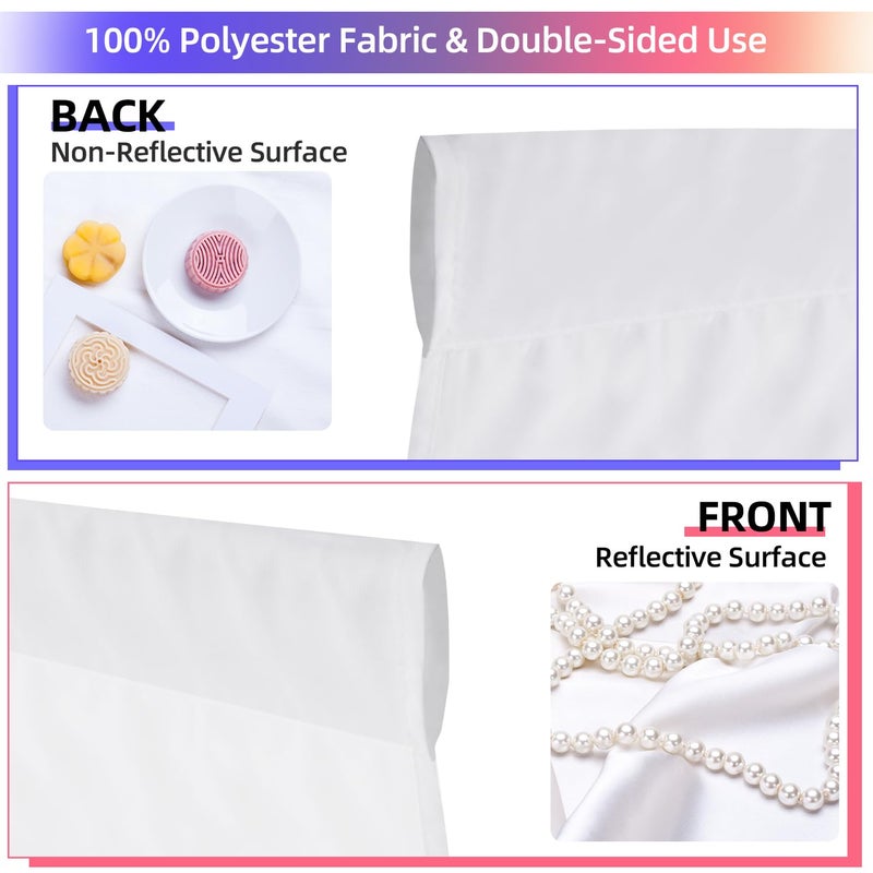 JINSUI White Backdrop for Photoshoot, 10x10 ft Photo Backdrop Curtain Double-Side for Photography, Polyester Fabric White Background Screen for Photographic Studio Baby Picture Party Prop (Backdrop Only) - Image 5
