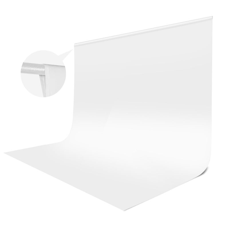 JINSUI White Backdrop for Photoshoot, 10x10 ft Photo Backdrop Curtain Double-Side for Photography, Polyester Fabric White Background Screen for Photographic Studio Baby Picture Party Prop (Backdrop Only) - Image 1